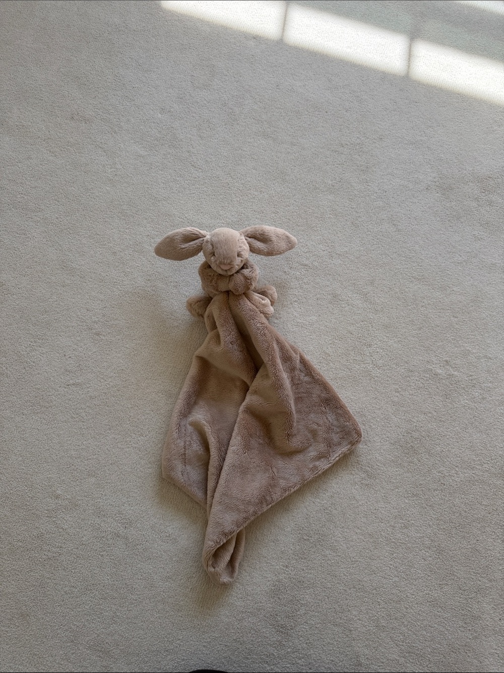 Jellycat Beige Bunny Lovey with Pom Pom Tail